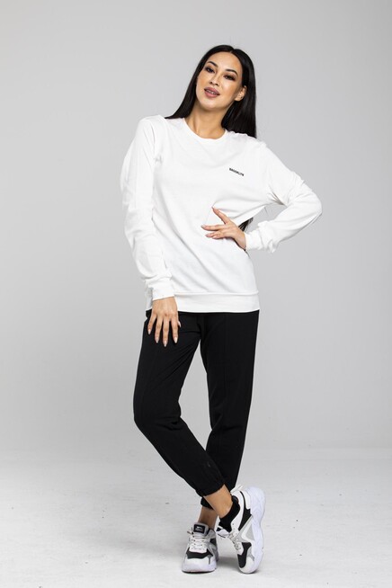 Süperlife Bisiklet Yaka Uzun Kollu Dar Kalıp İnce Sweatshirt SPR21K18