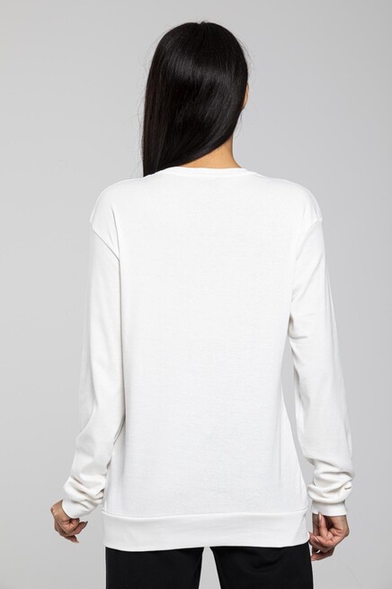 Süperlife Bisiklet Yaka Uzun Kollu Dar Kalıp İnce Sweatshirt SPR21K18