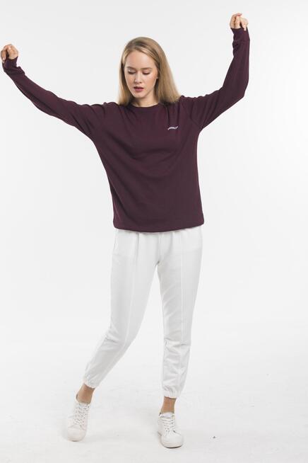 Süperlife Bisiklet Yaka Uzun Kollu Dar Kalıp İnce Sweatshirt SPR21K18