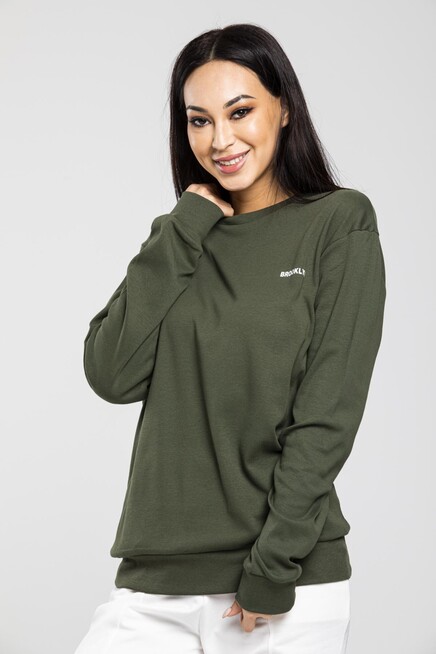 Süperlife Bisiklet Yaka Uzun Kollu Dar Kalıp İnce Sweatshirt SPR21K18