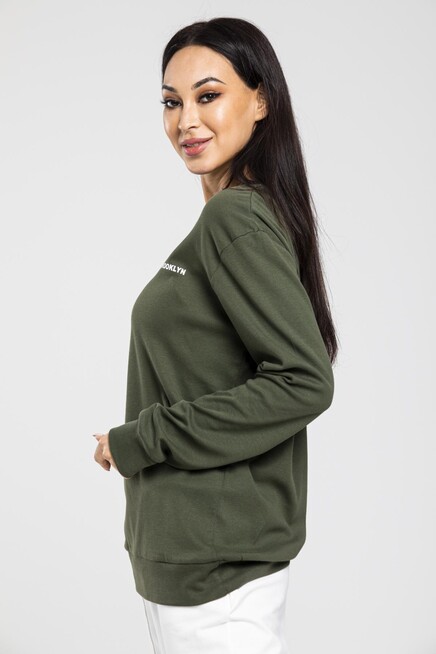 Süperlife Bisiklet Yaka Uzun Kollu Dar Kalıp İnce Sweatshirt SPR21K18