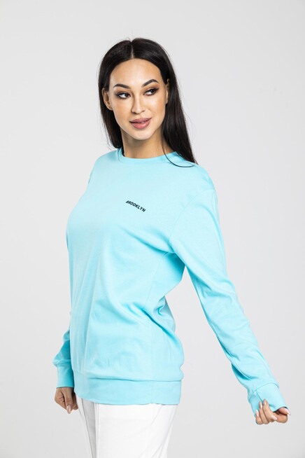 Süperlife Bisiklet Yaka Uzun Kollu Dar Kalıp İnce Sweatshirt SPR21K18