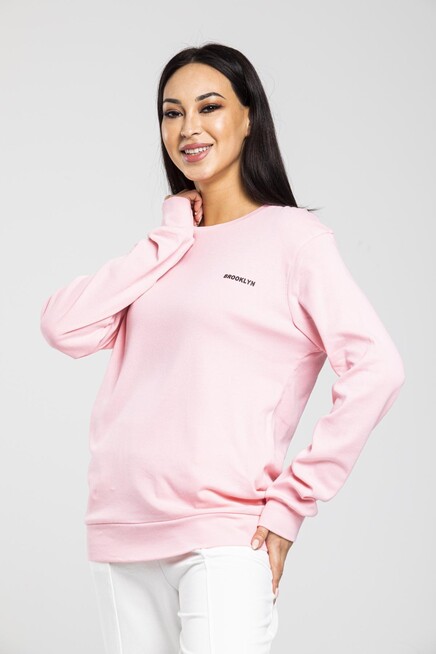 Süperlife Bisiklet Yaka Uzun Kollu Dar Kalıp İnce Sweatshirt SPR21K18