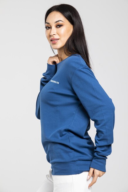 Süperlife Bisiklet Yaka Uzun Kollu Dar Kalıp İnce Sweatshirt SPR21K18