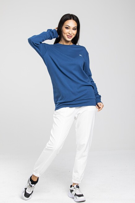 Süperlife Bisiklet Yaka Uzun Kollu Dar Kalıp İnce Sweatshirt SPR21K18