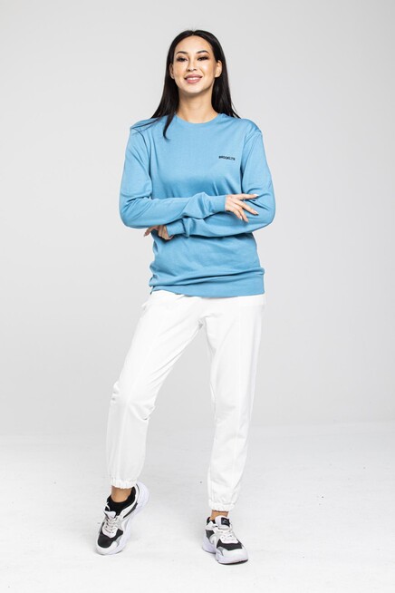 Süperlife Bisiklet Yaka Uzun Kollu Dar Kalıp İnce Sweatshirt SPR21K18