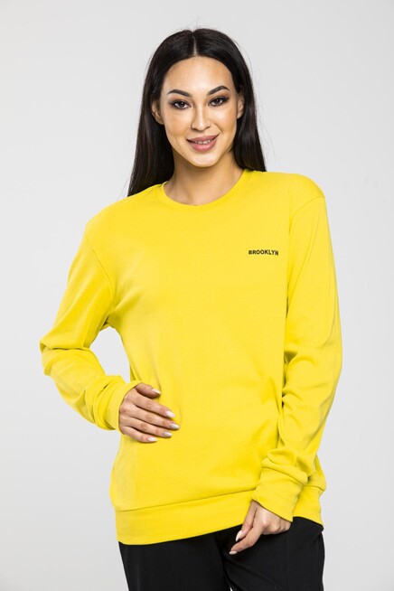 Süperlife Bisiklet Yaka Uzun Kollu Dar Kalıp İnce Sweatshirt SPR21K18