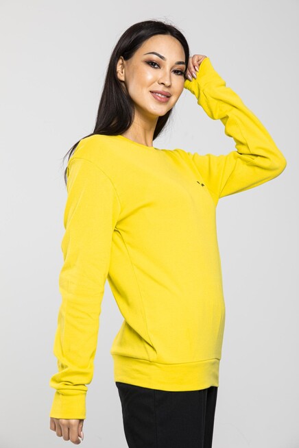 Süperlife Bisiklet Yaka Uzun Kollu Dar Kalıp İnce Sweatshirt SPR21K18