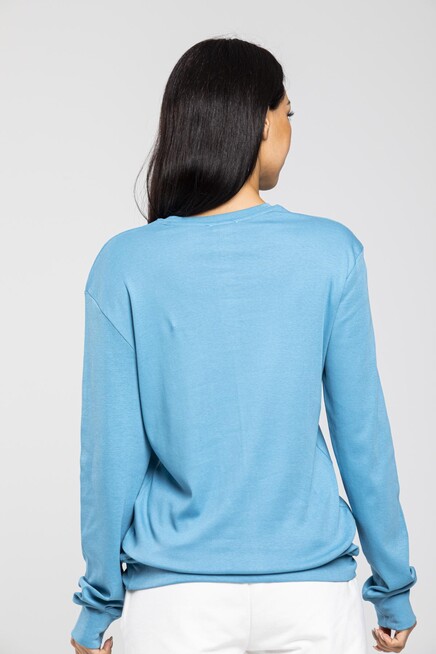 Süperlife Bisiklet Yaka Uzun Kollu Dar Kalıp İnce Sweatshirt SPR21K18