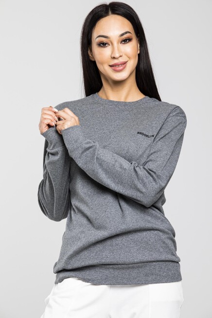 Süperlife Bisiklet Yaka Uzun Kollu Dar Kalıp İnce Sweatshirt SPR21K18