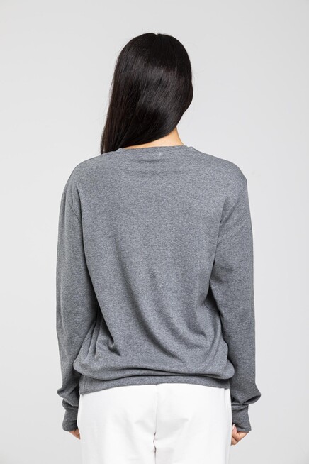 Süperlife Bisiklet Yaka Uzun Kollu Dar Kalıp İnce Sweatshirt SPR21K18