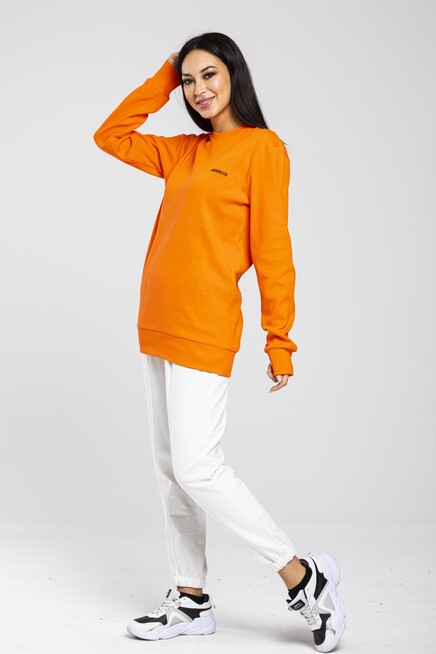 Süperlife Bisiklet Yaka Uzun Kollu Dar Kalıp İnce Sweatshirt SPR21K18