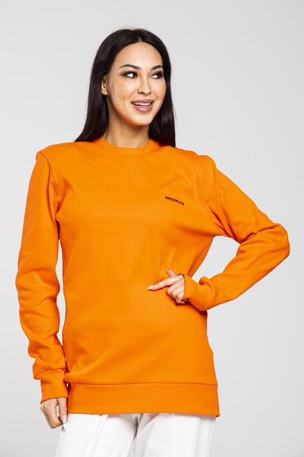 Süperlife Bisiklet Yaka Uzun Kollu Dar Kalıp İnce Sweatshirt SPR21K18
