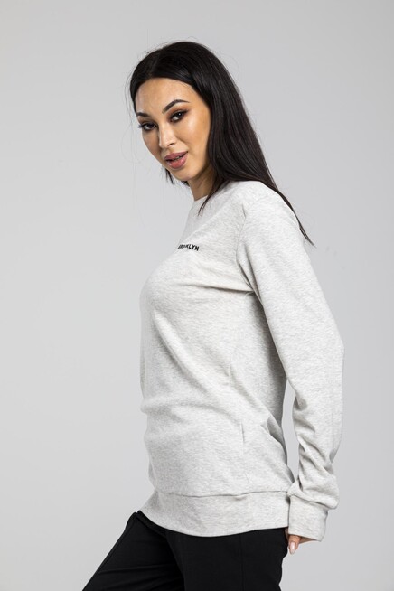 Süperlife Bisiklet Yaka Uzun Kollu Dar Kalıp İnce Sweatshirt SPR21K18