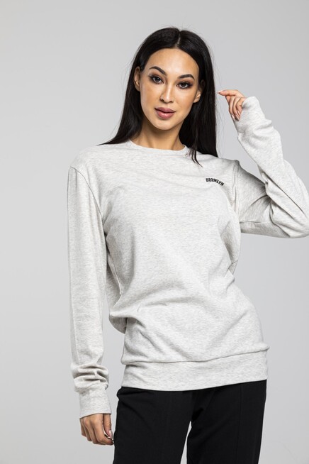 Süperlife Bisiklet Yaka Uzun Kollu Dar Kalıp İnce Sweatshirt SPR21K18