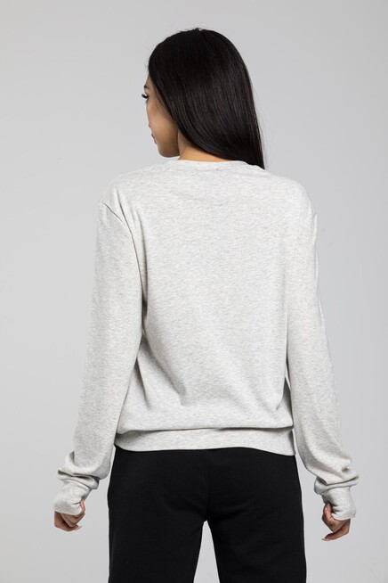 Süperlife Bisiklet Yaka Uzun Kollu Dar Kalıp İnce Sweatshirt SPR21K18