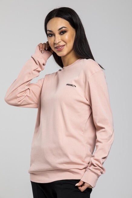 Süperlife Bisiklet Yaka Uzun Kollu Dar Kalıp İnce Sweatshirt SPR21K18