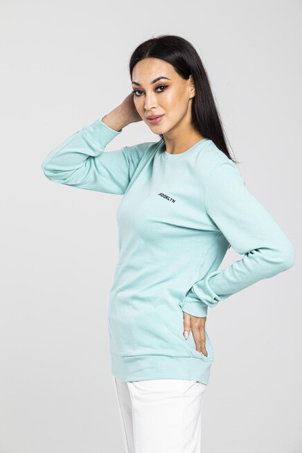 Süperlife Bisiklet Yaka Uzun Kollu Dar Kalıp İnce Sweatshirt SPR21K18