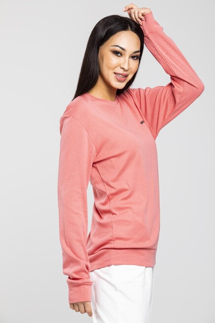 Süperlife Bisiklet Yaka Uzun Kollu Dar Kalıp İnce Sweatshirt SPR21K18