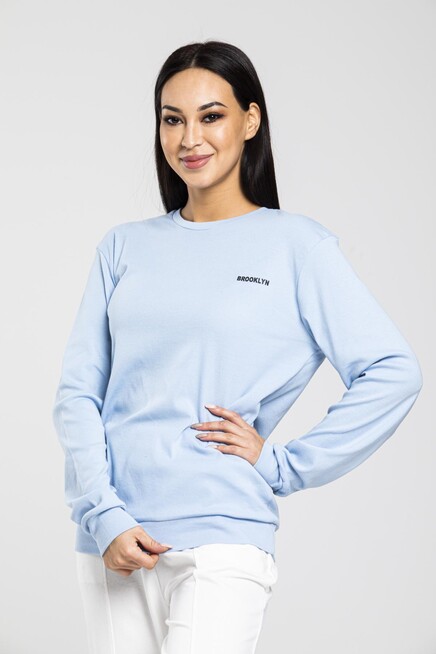 Süperlife Bisiklet Yaka Uzun Kollu Dar Kalıp İnce Sweatshirt SPR21K18