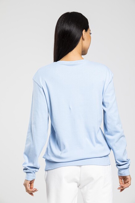 Süperlife Bisiklet Yaka Uzun Kollu Dar Kalıp İnce Sweatshirt SPR21K18