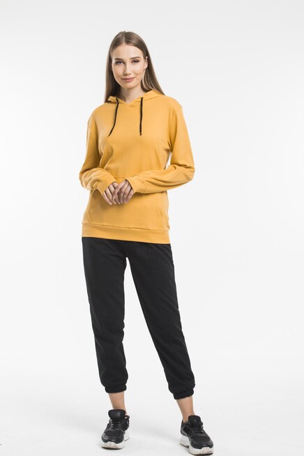 Süperlife Kadın Kapşonlu Regular Fit İnce Sweatshirt spr21k55