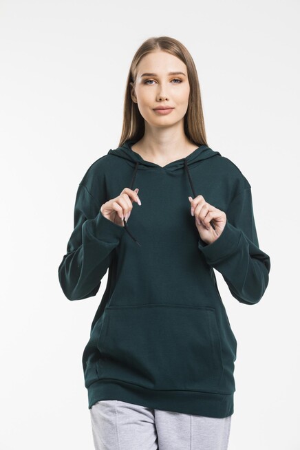 Süperlife Kadın Kapşonlu Regular Fit İnce Sweatshirt spr21k55