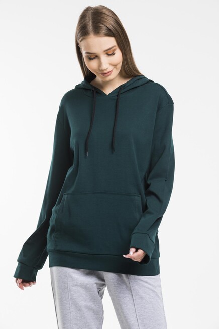 Süperlife Kadın Kapşonlu Regular Fit İnce Sweatshirt spr21k55