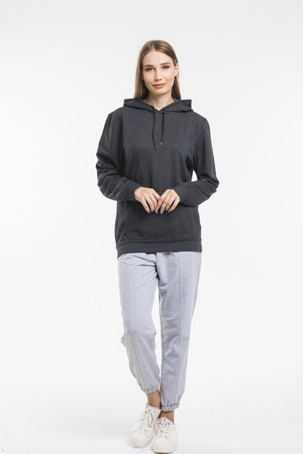 Süperlife Kadın Kapşonlu Regular Fit İnce Sweatshirt spr21k55