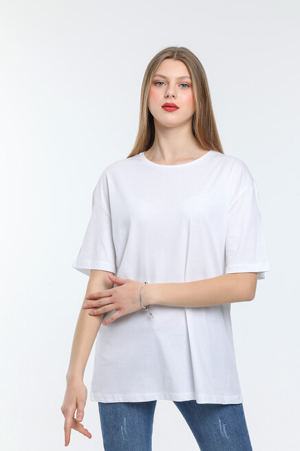 Süperlife Kadın Bisiklet Yaka Standart &Regular Fit Tişort spr21yk30