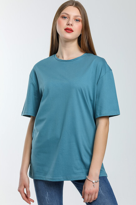 Süperlife Kadın Bisiklet Yaka Standart &Regular Fit Tişort spr21yk30