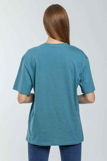 Süperlife Kadın Bisiklet Yaka Standart &Regular Fit Tişort spr21yk30