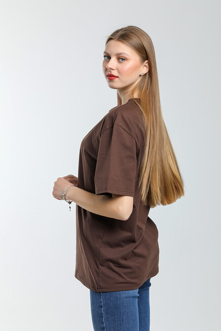 Süperlife Kadın Bisiklet Yaka Standart &Regular Fit Tişort spr21yk30