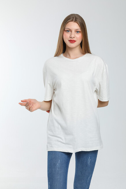 Süperlife Kadın Bisiklet Yaka Standart &Regular Fit Tişort spr21yk30