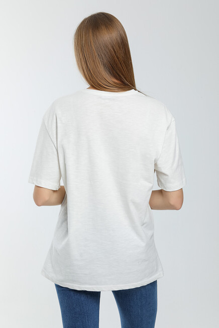 Süperlife Kadın Bisiklet Yaka Standart &Regular Fit Tişort spr21yk30