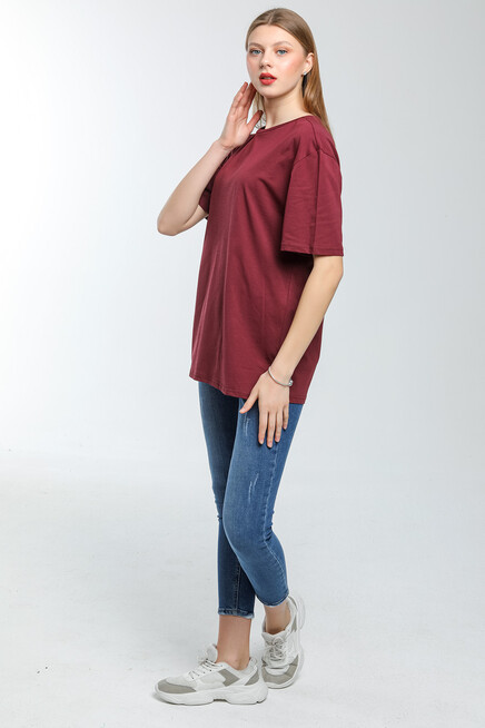 Süperlife Kadın Bisiklet Yaka Standart &Regular Fit Tişort spr21yk30