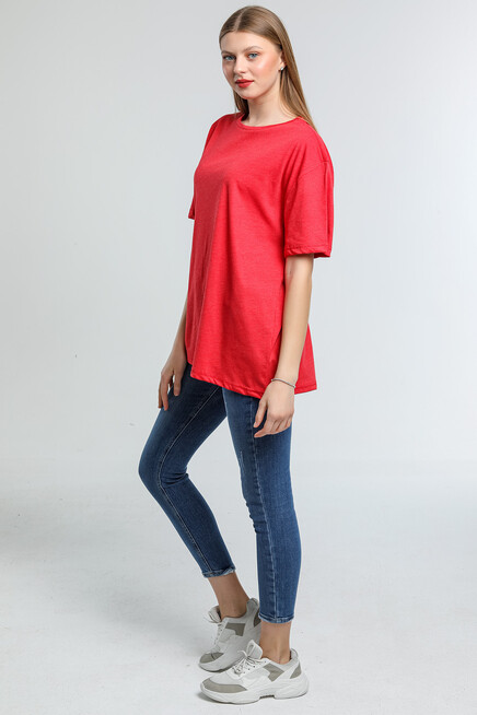 Süperlife Kadın Bisiklet Yaka Standart &Regular Fit Tişort spr21yk30