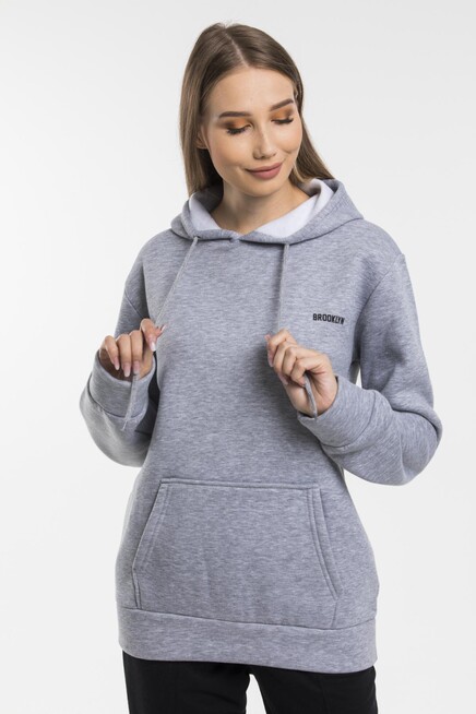 Süperlife Kadın Kapşonlu Regular Fit Baskılı İnce Sweatshirt SPR21K61