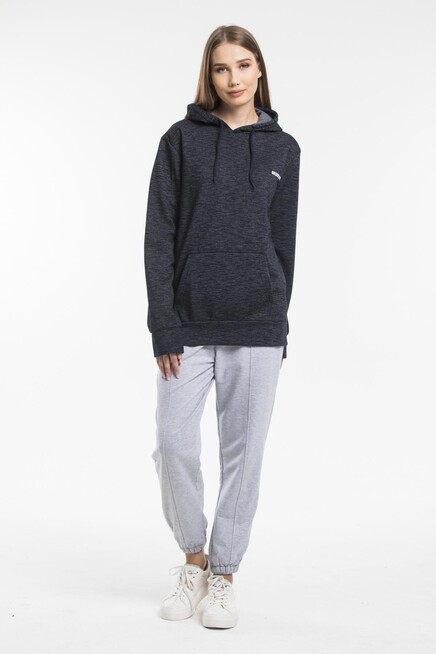 Süperlife Kadın Kapşonlu Regular Fit Baskılı İnce Sweatshirt SPR21K61