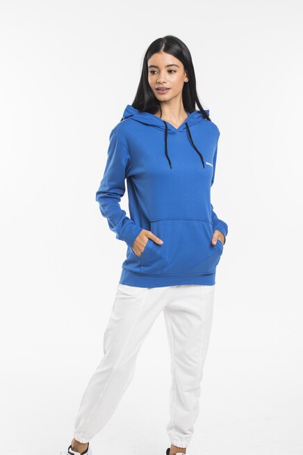 Süperlife Kadın Kapşonlu Regular Fit Baskılı İnce Sweatshirt SPR21K61