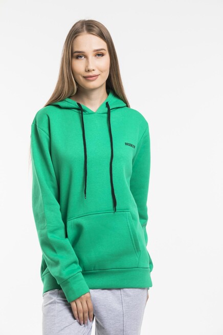 Süperlife Kadın Kapşonlu Regular Fit Baskılı İnce Sweatshirt SPR21K61