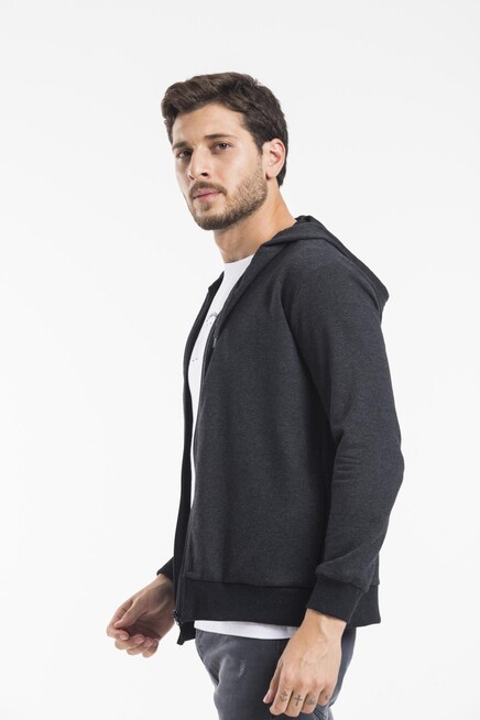 Süperlife Erkek Kapşonlu Regular Fit Yan Cepli İnce Hırka SPR 20K62