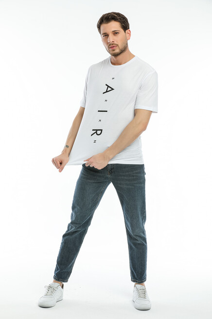 Süperlife Erkek Bisiklet Yaka Standart &Regular Fit  Aır Baskılı Tişort SPR21Y28