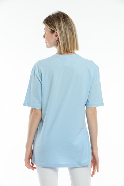 Süperlife Kadın Bisiklet Yaka Standart &Regular Fit  Brookyln Baskılı Tişort SPR21YK27