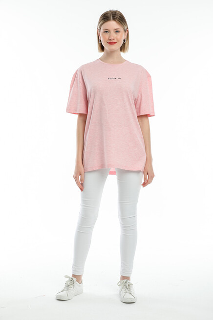 Süperlife Kadın Bisiklet Yaka Standart &Regular Fit  Brookyln Baskılı Tişort SPR21YK27