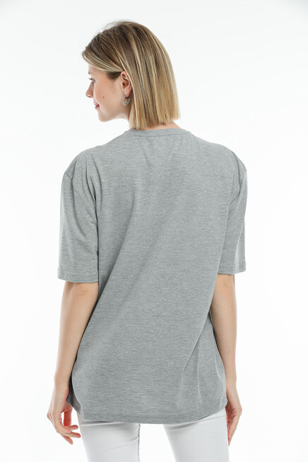 Süperlife Kadın Bisiklet Yaka Standart &Regular Fit  Brookyln Baskılı Tişort SPR21YK27