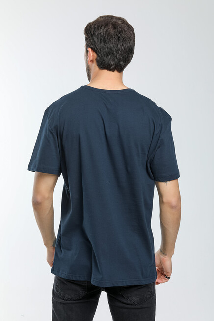 Süperlife Erkek Bisiklet Yaka Slim Fit Ön Çöp Dikiş Garni  Tişort SPR21Y01