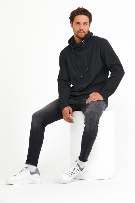 Süperlife Erkek Şal Yaka Regular Fit Brooklyn İnce Sweatshirt SPR22SW142