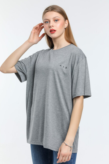 Süperlife Kadın Bisiklet Yaka Regular Fit Baskılı Tişort SPR21YK23