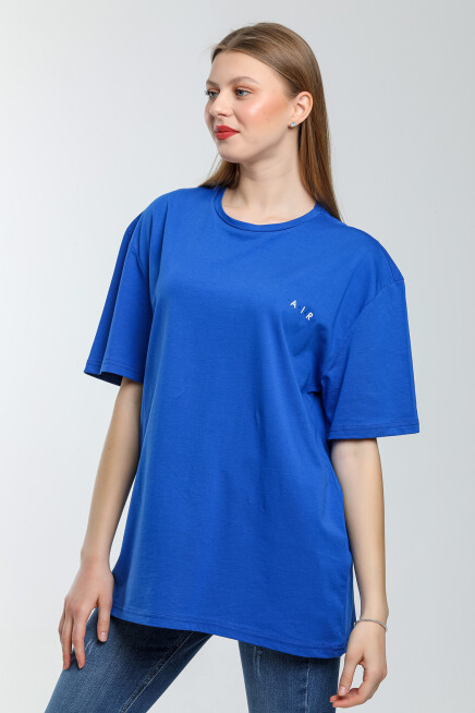 Süperlife Kadın Bisiklet Yaka Regular Fit Baskılı Tişort SPR21YK23